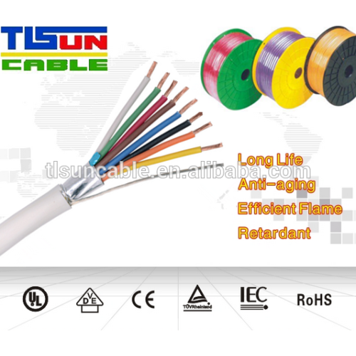 Commercial grade general purpose 22 AWG 8 conductor plenum shielded cable